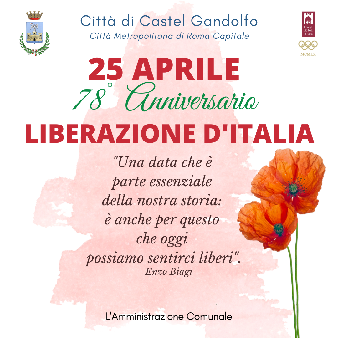 25 aprile 2023 - 78° anniversario della Liberazione d'Italia